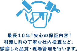 株式会社N-TRUST 最長１０年！安心の保証内容！引渡し前の丁寧な社内検査など、徹底した品質・現場管理を行います。